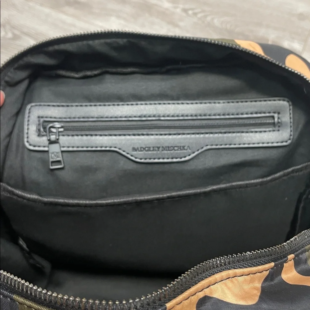 Badgley Mischka Camo Camouflage Laptop Backpack Khaki Green Brown Black